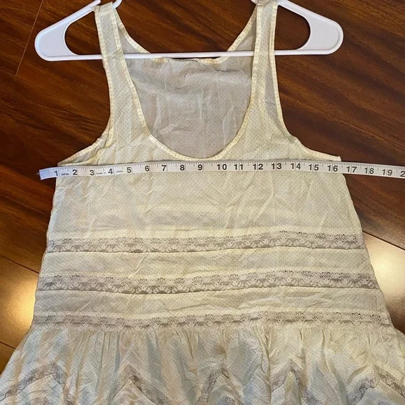Free People Intimately Voile and Lace Boho Trapeze Cream Mini Hippie dress - Picture 2 of 13